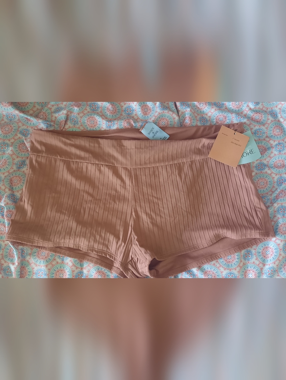 Shade & Shore Pink Ribbed Lounge Shorts